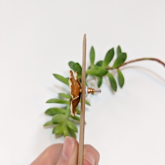 • j crew • enamel pansy earrings - Picture 3 of 4